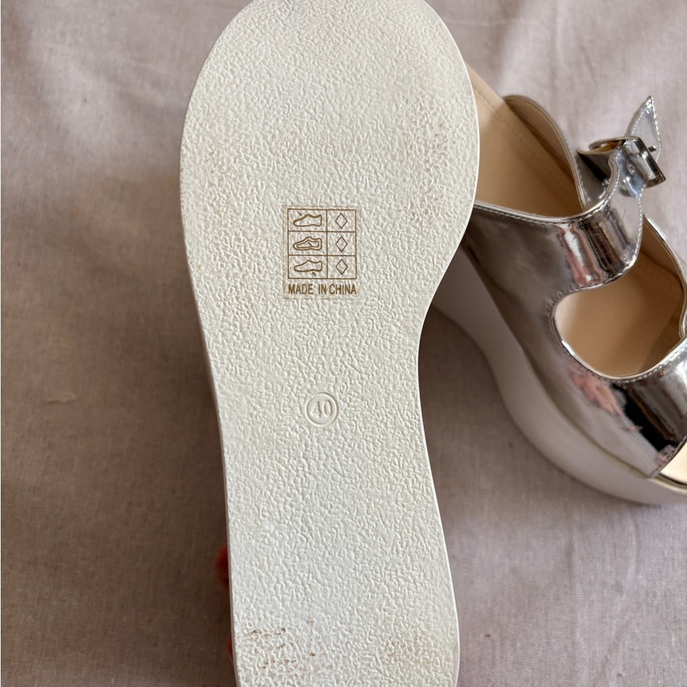 Silver Platform Sandals - Picture 3 of 5